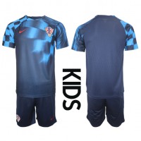 Camisa de time de futebol Croácia Replicas 2º Equipamento Infantil Mundo 2022 Manga Curta (+ Calças curtas)